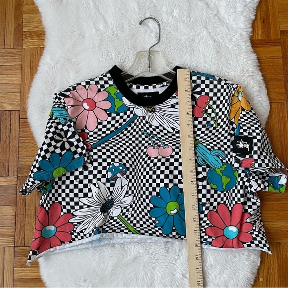 STUSSY cropped mushroom Tshirt Size Medium - Picture 6 of 6